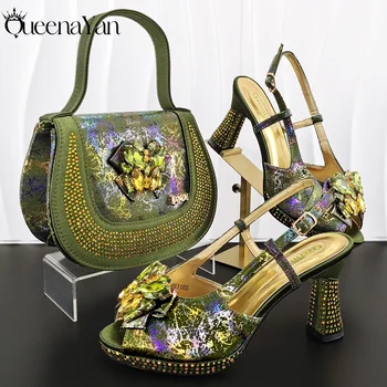 Essential for Banquets, Exquisite HandBag with Peep Toe Shoes, Sexy High-Heeled Shoes, Fashion Ladies Shoes 1