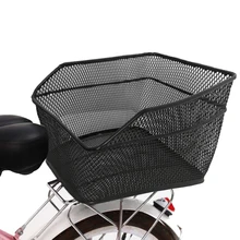 Rear Bike Basket Large Capacity Metal Wire Bicycle Basket with Waterproof Rainproof Cover Bicycle Basket Bicycle Bag 