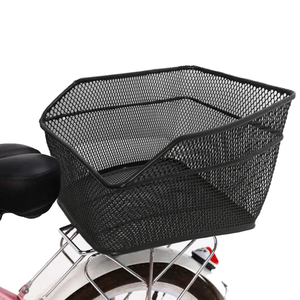 Rear Bike Basket Large Capacity Metal Wire Bicycle Basket With