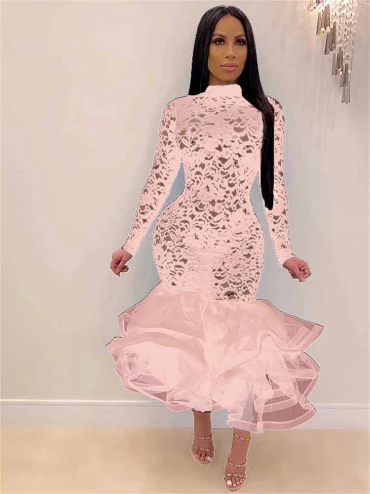 Wmstar Party Dress Women Sexy Hollow Out Bodycon Maxi Long Maxi Dress Hip Wrap Club Outfits New In Spring Wholesale Dropshipping