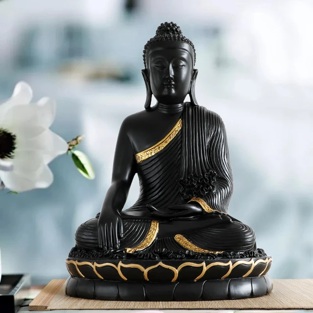 Statuetta in resina meditazione Buddha Decor decorazioni per la casa statua  di Buddha nero accessori per la casa indù accessori per soggiorno figurina  - AliExpress
