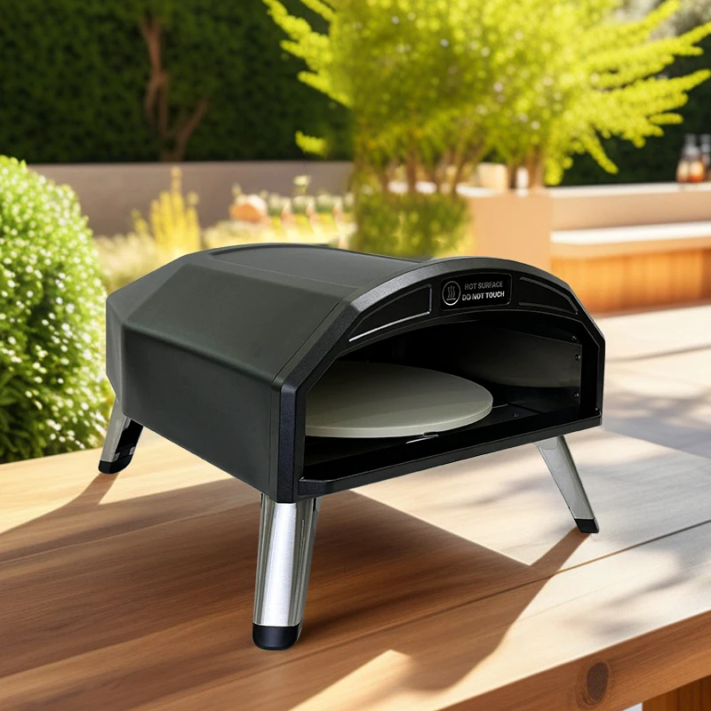 15 Inch Freestanding Gas Pizza Oven Portable Stainless Steel Outdoor Cooking Single Oven for Garden Patio 6