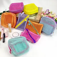 Lightweight Mesh Zipper Bags Portable Space Saving Travel Toiletry Pockets Rotary Hook Large Capacity Mini Makeup Pouch Home 1