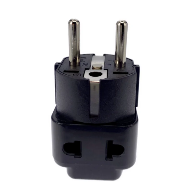 Universal Travel Plug Adapter - White, Black, & Copper - Compatible with EU Type E/F Outlets