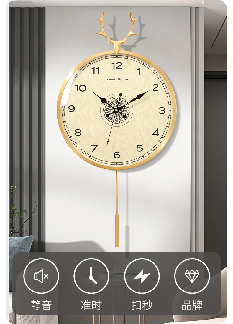 Description Picture 4 of itemSimple Modern Wall Clock Office Pendulum Interior Design Wall Clock Italy Unique Duvar Saati Home Decoration Accessories