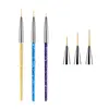 3pcs/Set Acrylic French Stripe Nail Art Line Painting Pen 3D Tips Manicure Slim Line Drawing Pen UV Gel Brushes Painting Tools 1