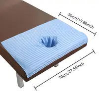 Serviette en coton doux avec trou pour le visage, couverture de lit et de table, traitement de massage, salon de beauté, SPA, 70x50cm 6