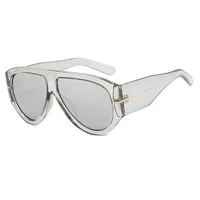 Lunettes de soleil ovales rétro de luxe pour femmes, monture large, couleur thé noir, style pilote carré, protection UV400, lunettes de soleil surdimensionnées pour hommes 6