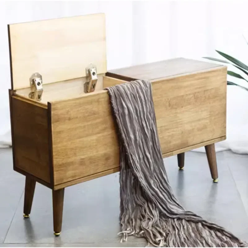 모던 잡화 보관 벤치, 플립 커버, 다기능 거실 가구, 기능성 디자인, 입구 공간 향상 