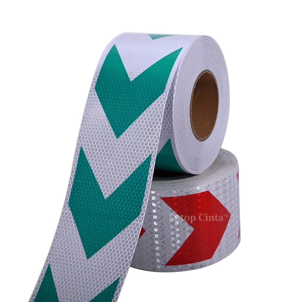 10CMX25MArrowReflectiveStickersWhiteRedTruckRoadSafetyReflectorMarkingTapeSecurity