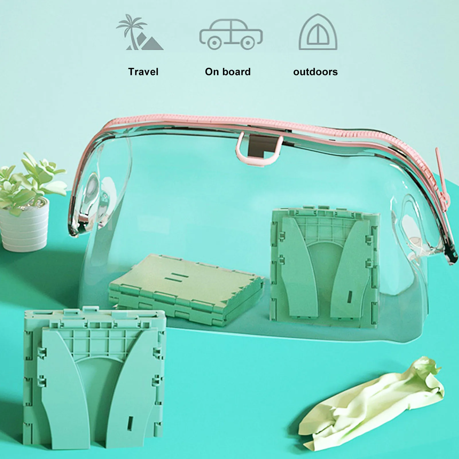 Traveling Toddler Potty Foldable PP Portable Baby Toilet for Camping Travel Long Distance Driving 6