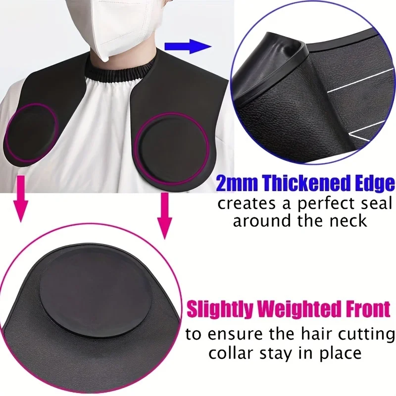 Striped Silicone Hairdressing Cape - Extra Long & Wide Anti-Falling Hair Shoulder Pad for Cutting Coloring Perm - Reusable Tools