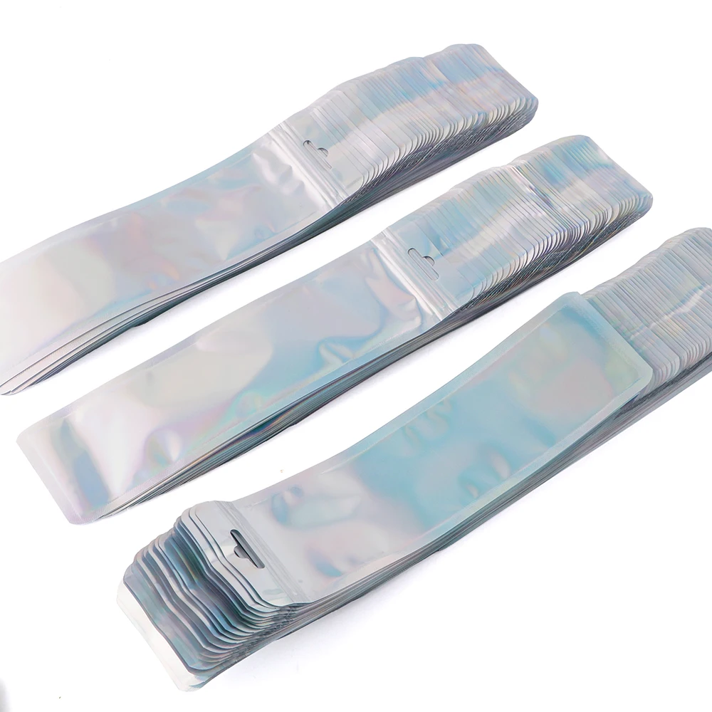 100~800Pcs/Lot Clear Sealable Packaging Bag With Hang Hole With Zip Lock Plastic Bags For Beadable Pen Jewellery Accessories