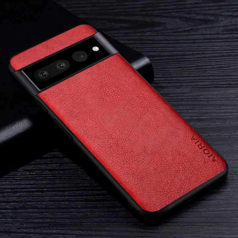 Premium Retro Litchi Pattern Leather Business Style Protective Back Cover