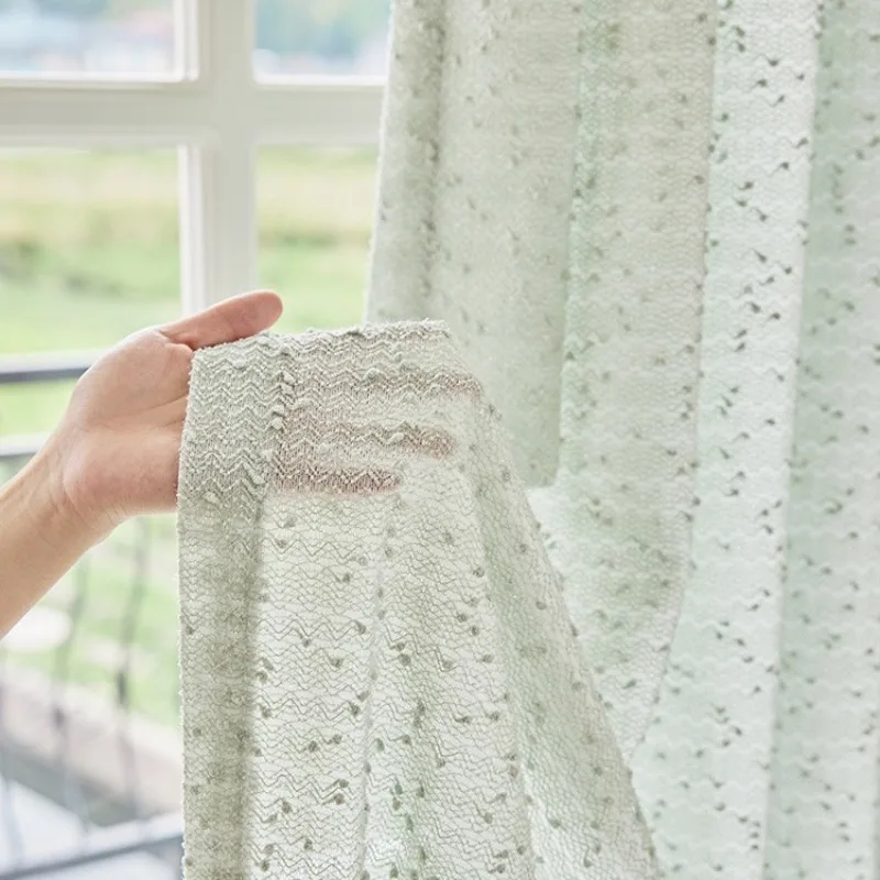 

French Bedroom Gauze Curtains Are Not Transparent To People Light Luxury Jacquard Craft Multicolor Tulle for Living Room Custom