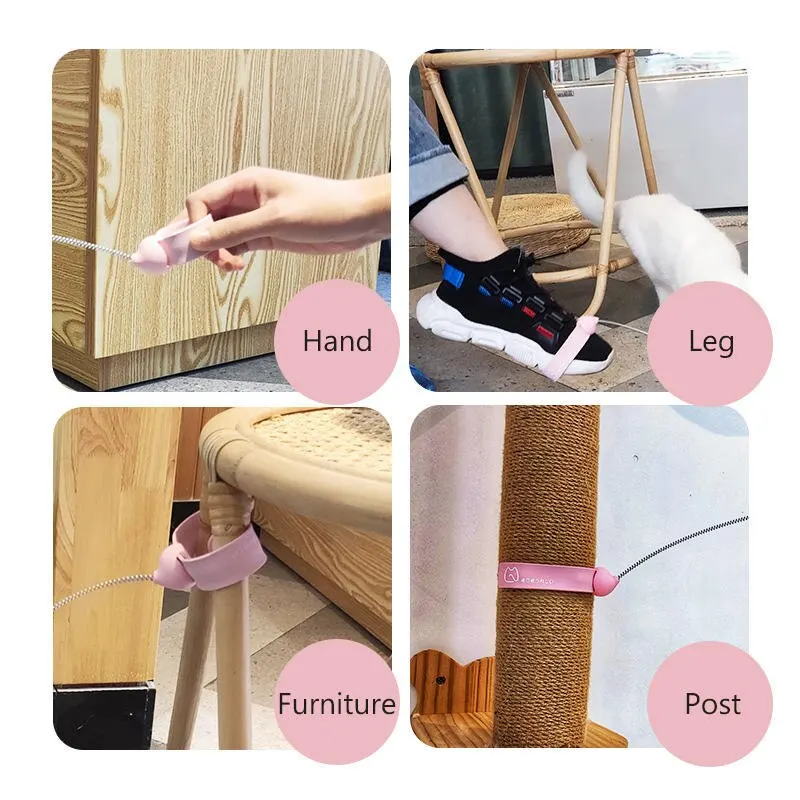 Cat Toy 1pc Quality Feather Material Pop Ring Type Multi Purpose Funny Cat Stick Interactive Play
