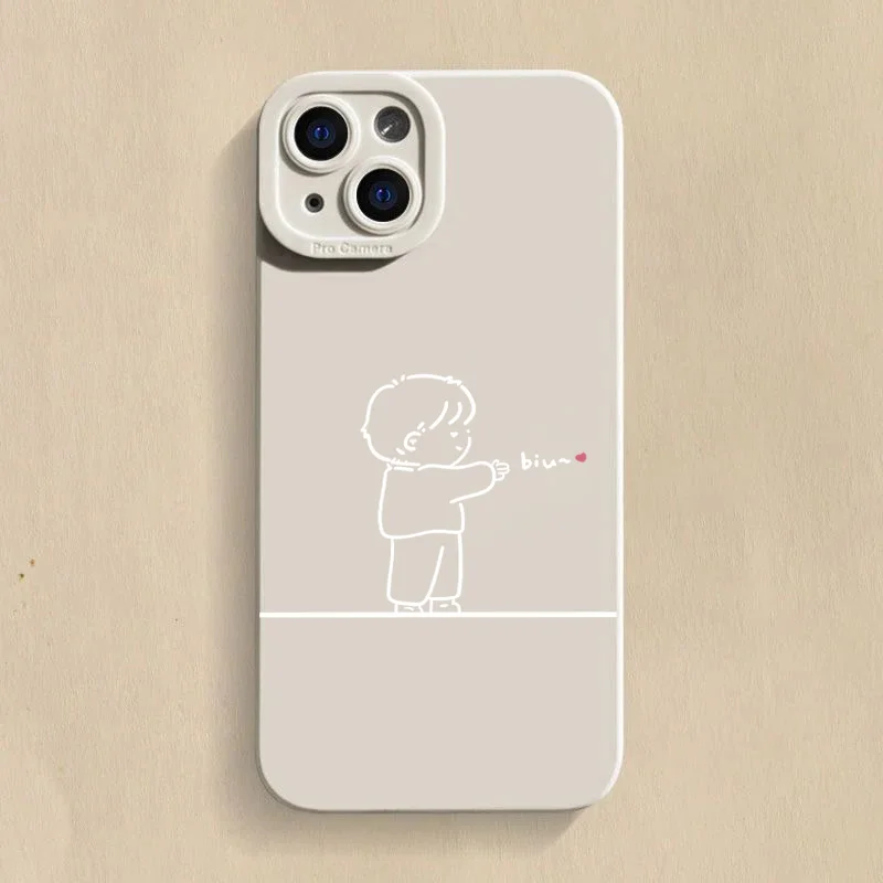 Adorable Silicone Phone Case with Matching Couple Design