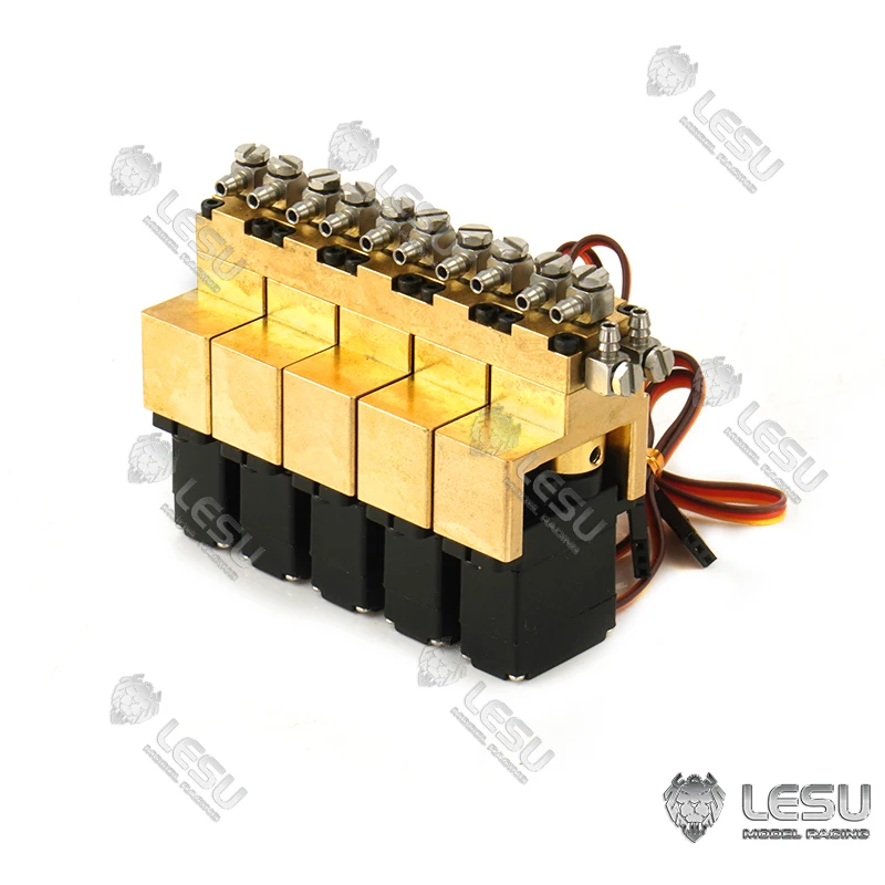 

LESU Brass 5 Channel Hydraulic Reversing Valve Part For Radio Control Excavator 1/14 Tamiyaya Dumper Truck Toy TH16602