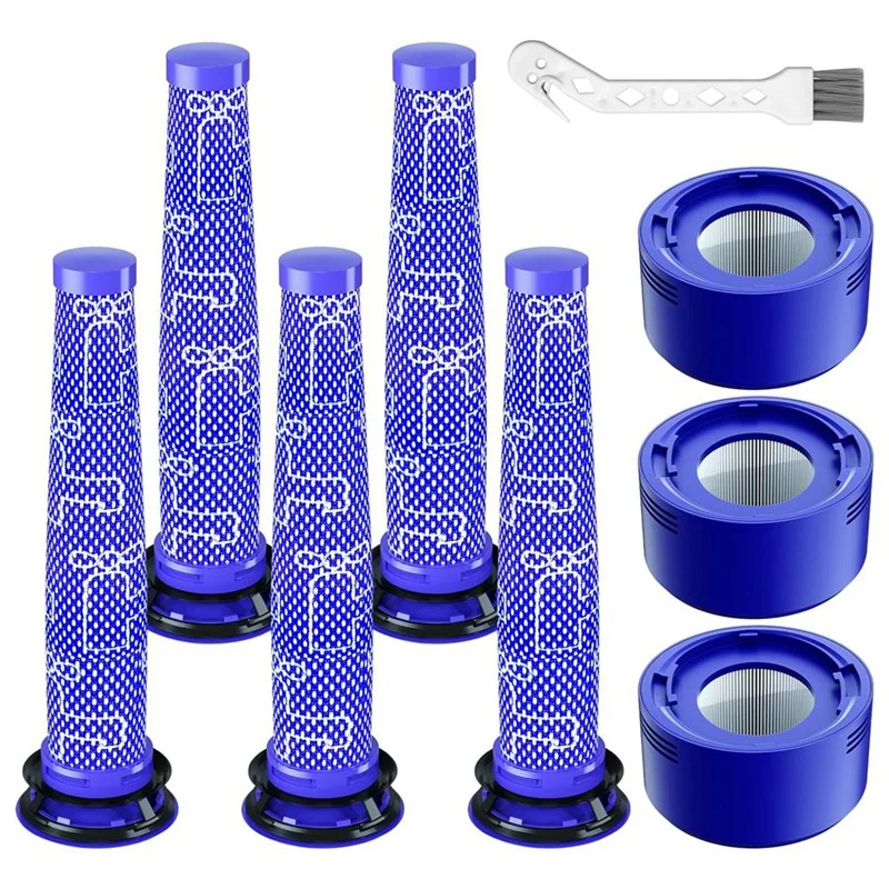 

Запчасти для фильтров Dyson V7 V8 SV10, 3 Контактных фильтра и 5 пред фильтров, заменяют детали 965661-01 и 967478-01