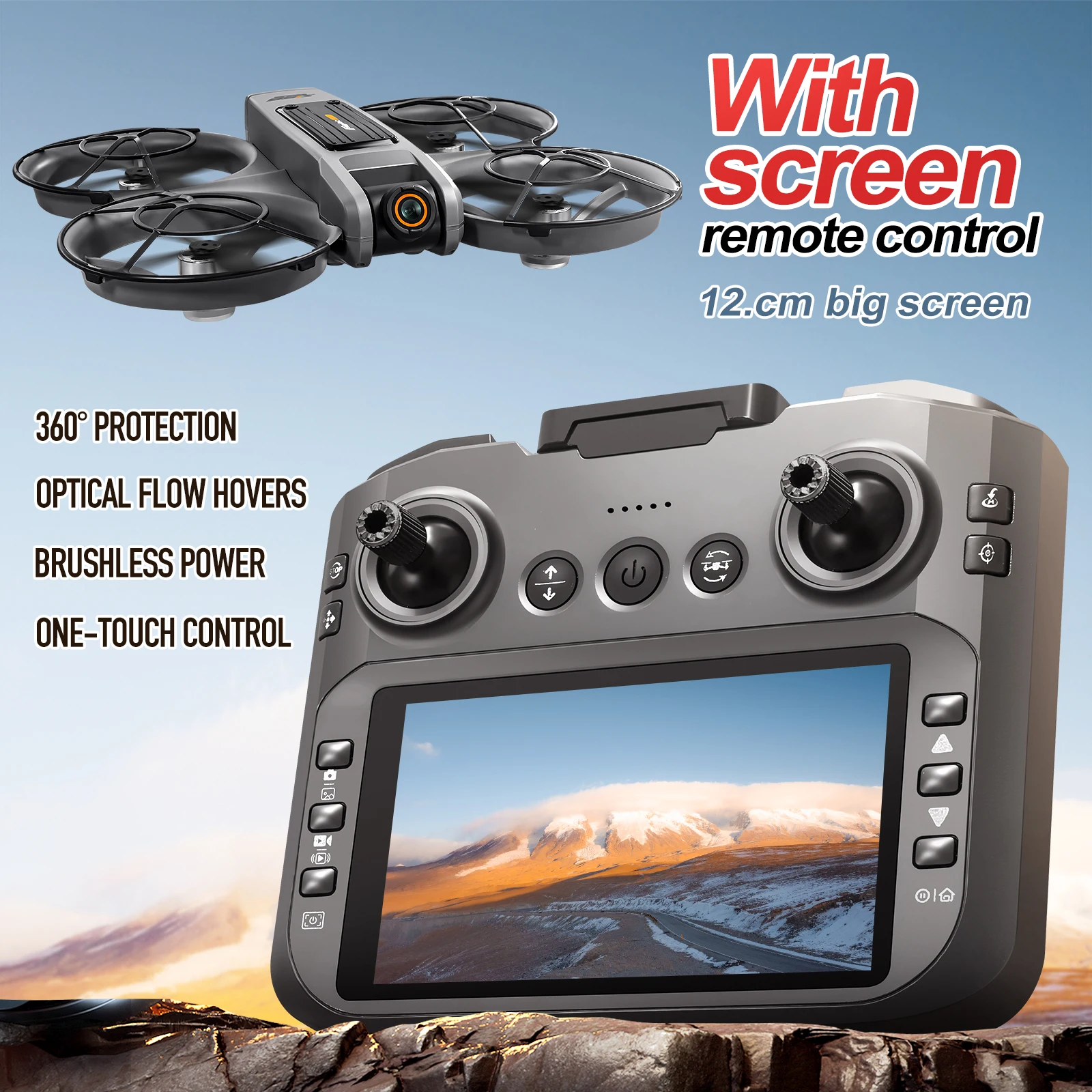 Vue rapprochée du drone FPV Course S156 2B montrant son design pliable et son antenne 5G WiFi.
