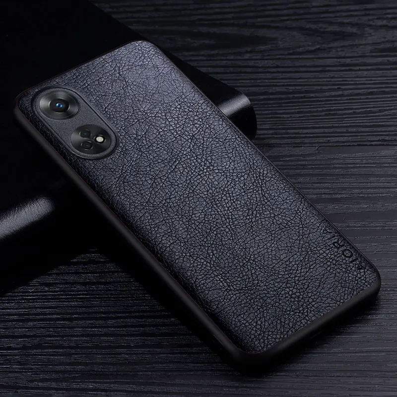 Luxury Retro Litchi Pattern Leather Phone Case - Premium Business Style Back Cover