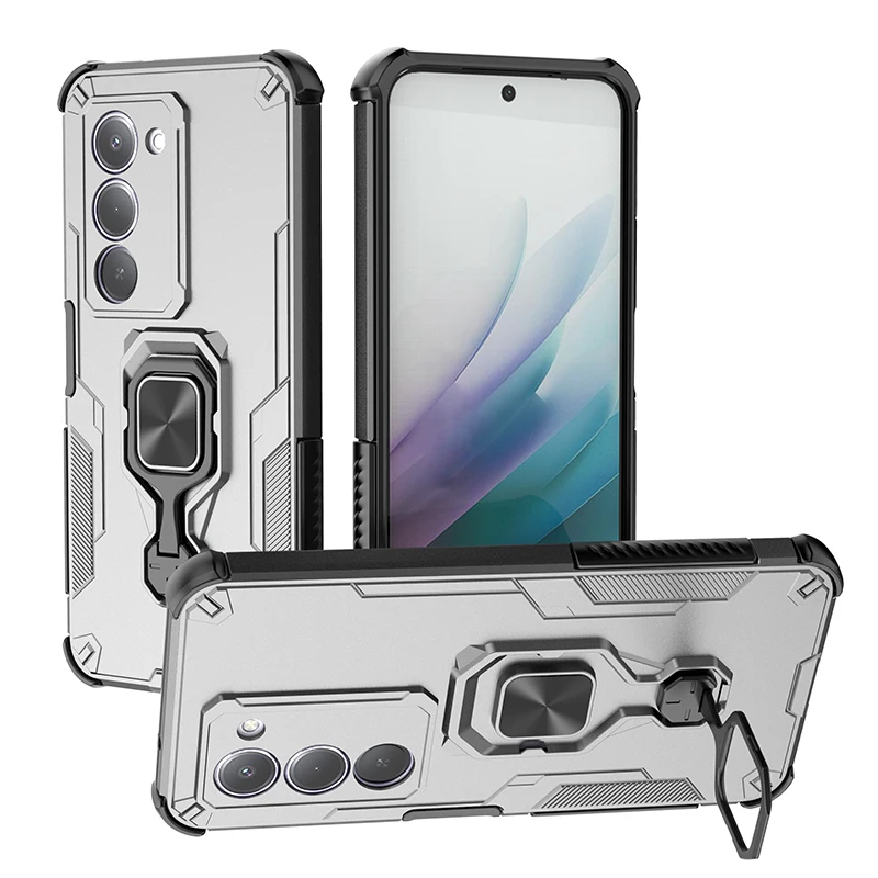 Durable Rugged Stand Case with Ring Holder - Heavy Duty Armor Protection