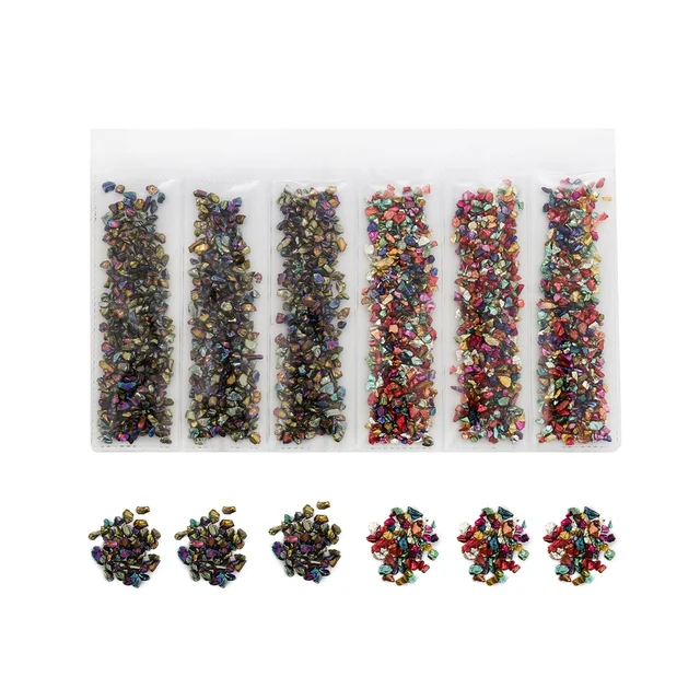 20/50g Glass Metal Crushed Stone Filler DIY Table Decoration Cake Fruit Coaster Filling Decorative Crystal For Epoxy Resin Mold Set 07