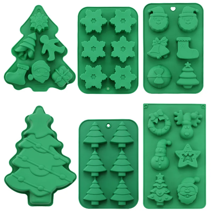

Christmas Silicone Molds Xmas Baking Mold for Mini Cakes Handmade Soap Chocolate Jello Candy and Candles silicon mold cake