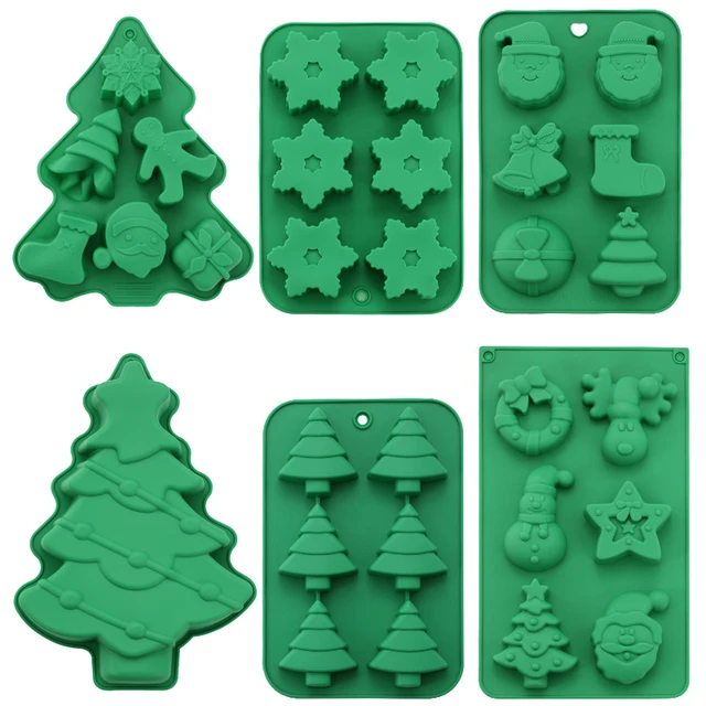 2 Pack Christmas Silicone Molds, Xmas Baking Mold for Mini Cakes, Handmade  Soap, Hot Chocolate Bombs, Jello, Candy and Candles