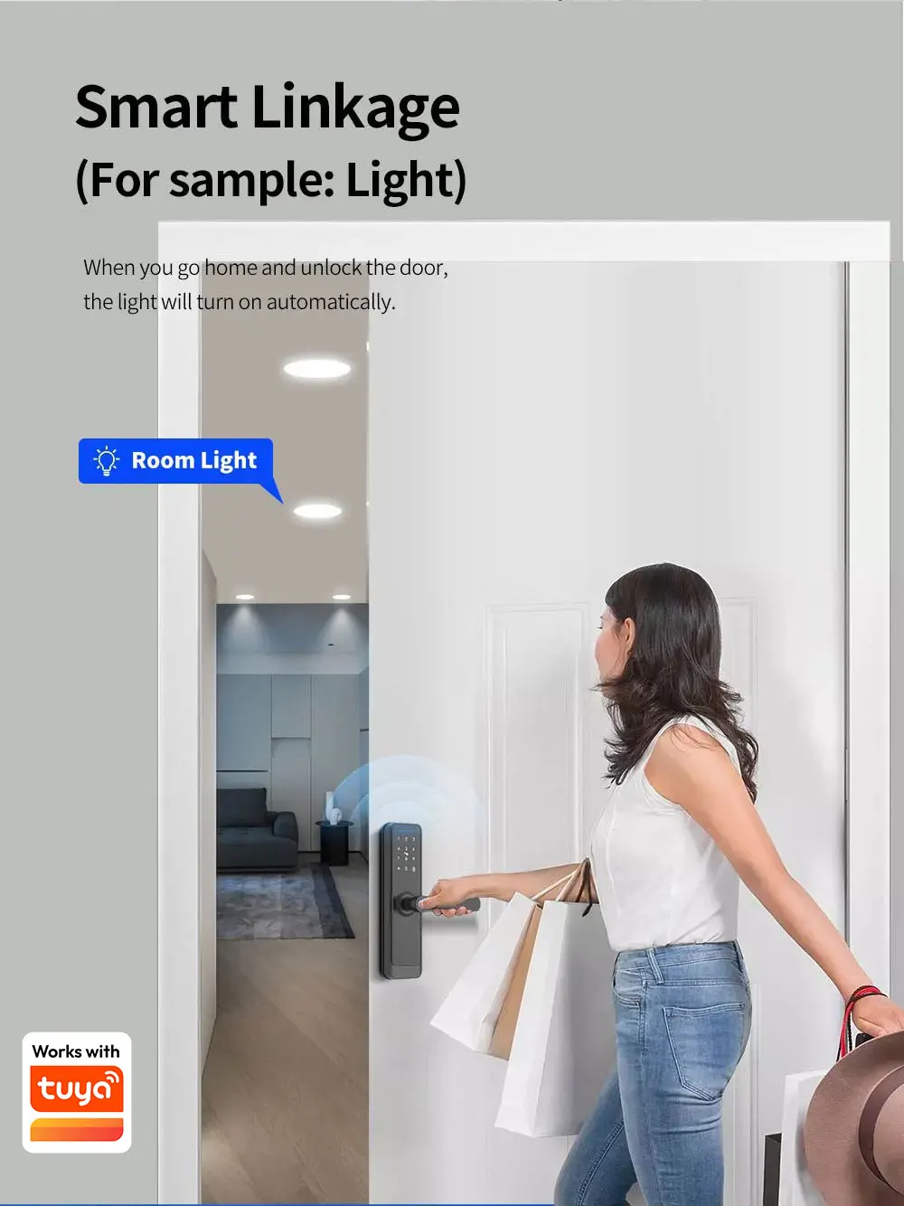 Zigbee Smart Lock Work with Tuya App Core Cylinder Home Security Door Lock Encry