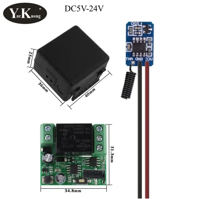Interruptor de Controle Remoto 9v 12v 14v 16v 18v 24v rf Relé sem Fio Casa Esperta 1527 Pcb tx 433 dc 5v do