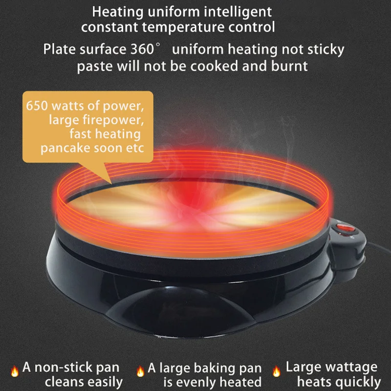 Electric Pancake Baking Pan Automatic Crepe Maker Spring Roll Machine Egg Roll Machine Crepe Cake Maker Kitchen Tools 6