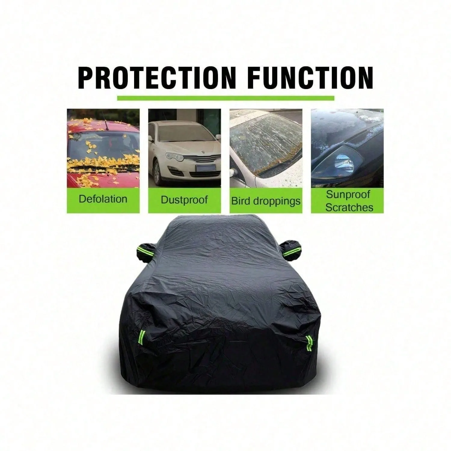 Telo Copriauto SUV Protezione per Tutte le Stagioni | Protezione resistente per esterni con strisce riflettenti e cinghie antivento, a prova di neve, sole, raggi UV e polvere - Image 3