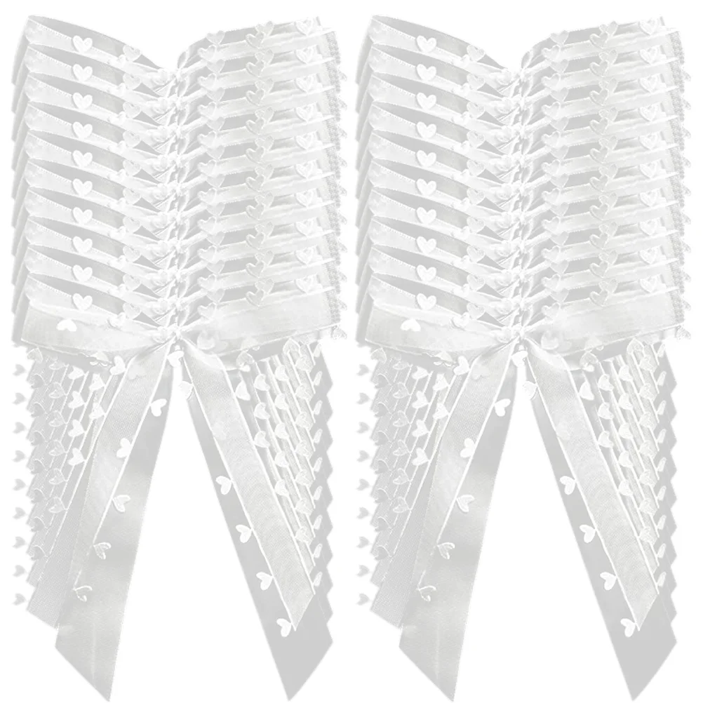 

30pcs Car Bows Romantic Bows Decors Wedding Bows Decoration car Decorative Bows with Hearts