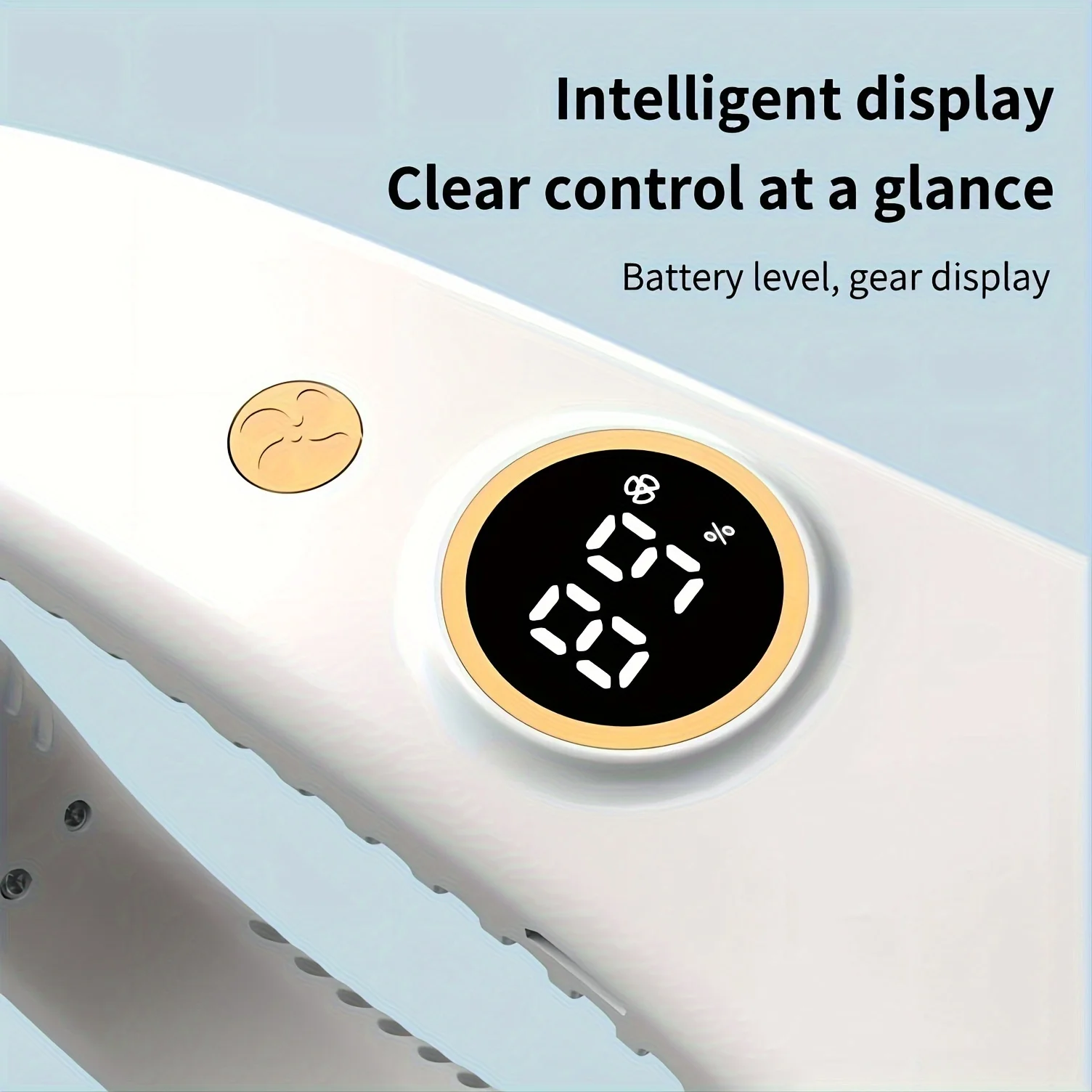 Portable Rechargeable Bladeless Neck Fan - 360° Cooling Wearable Personal Fan For Travel and Outdoor Sports with Digital Display 3