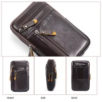 Nouveaux hommes en cuir véritable taille Packs sac téléphone pochette sacs hommes sac à main sac petite poitrine épaule ceinture sac bandoulière en cuir sacs 5