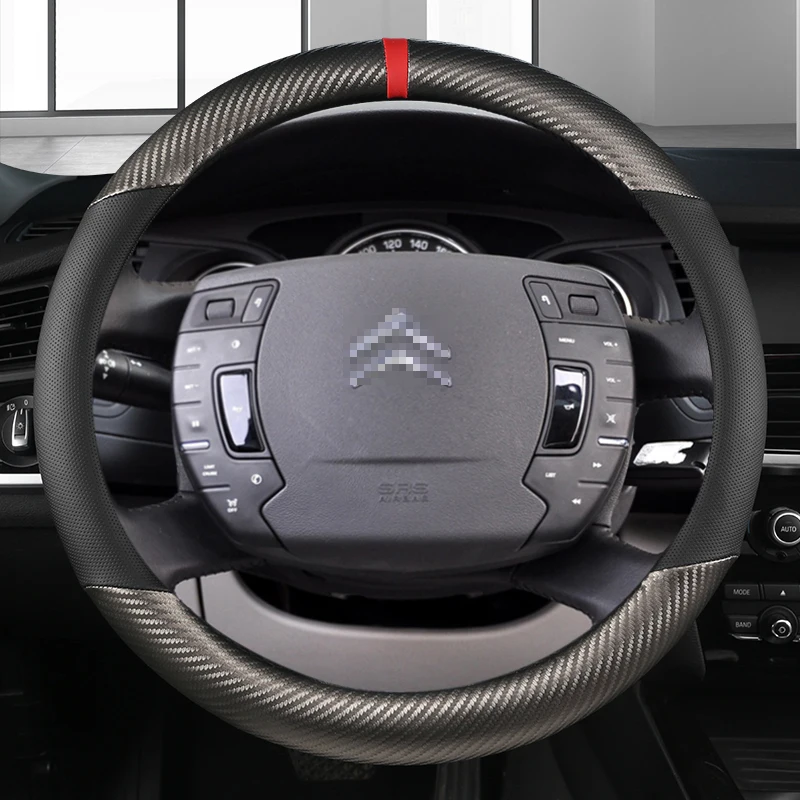 Coprivolante In Fibra Di Carbonio + Pelle Per Citroen C4 Aircross C5 Aircross C3-Xr C4 Picasso C4 C5 C6 Accessori Auto