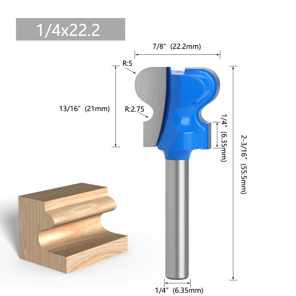 LAVIE 6mm 1/4 "Schaft 6,35mm Doppel Finger Router Bits Für Holz Fräser Industrie Grade Bit Holzbearbeitung werkzeuge MC01160 – Detail 8