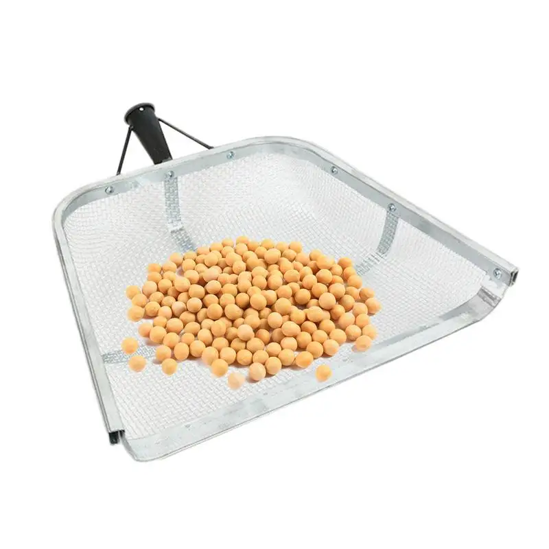 Grain Sieve Shovel Stainless Steel Easy Grip Soil Sieve Sifting Shovel Ergonomic Multifunctional Farm Harvest Strainer