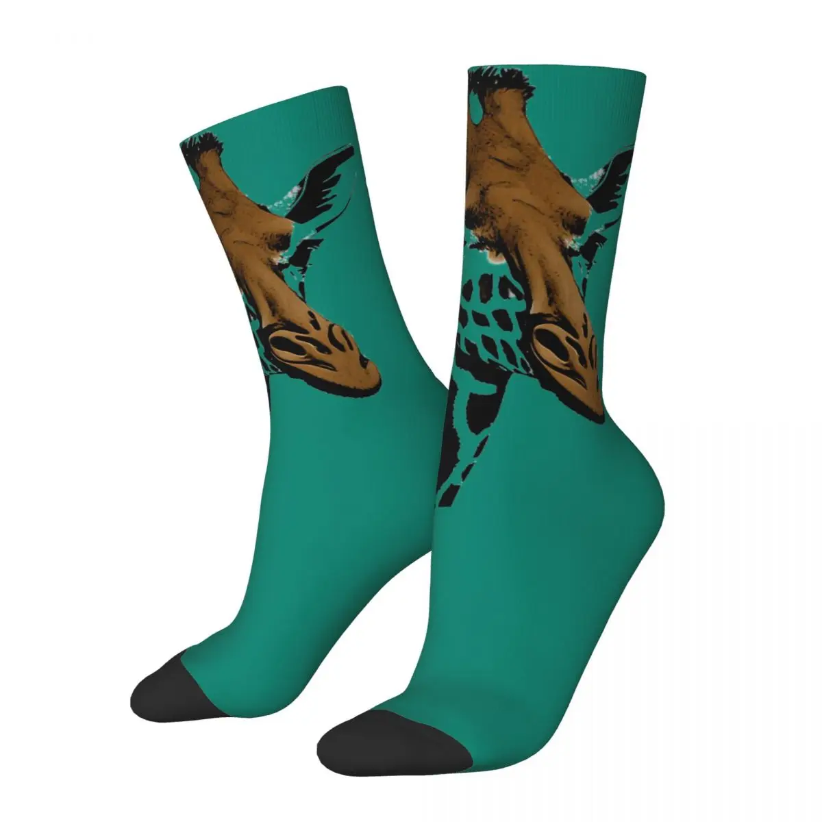 Divertenti Calzini A Compressione Da Uomo Felici Vintage Giraffa-2 Vintage Harajuku Giraffa Street Style Novità Seamless Crew Crazy Sock