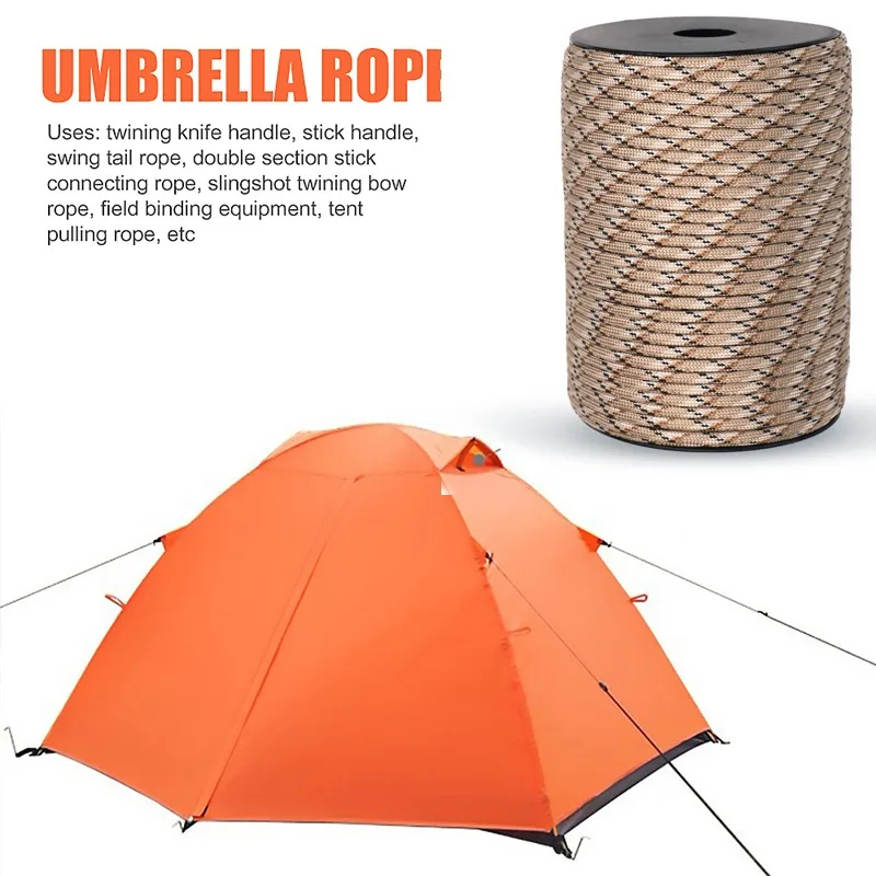 Description Picture 5 of item30M 50M 100M 9 Strands 4mm Parachute Cord Lanyard Outdoor Camping Tent Rope Climbing Hiking Survival Equipment DIY Accessories