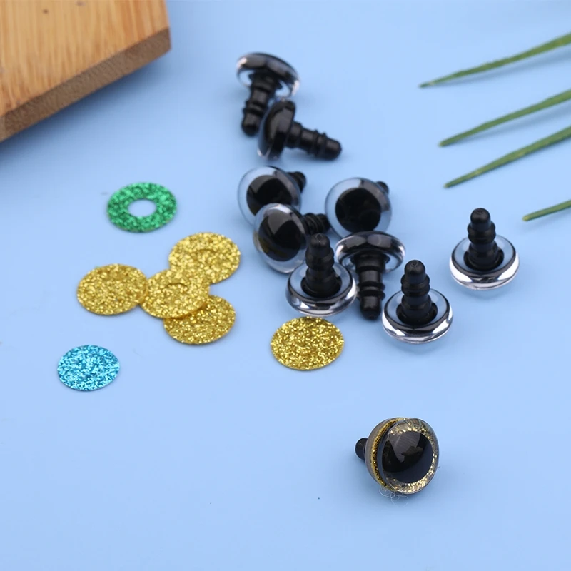 Plastic Safety Eyes 10PCS Clear 3D Glitter Plastic Safty Eyes For Crochet Toys Crafts Doll Making Animal Baby 9/10/12/14/16/18/20mm