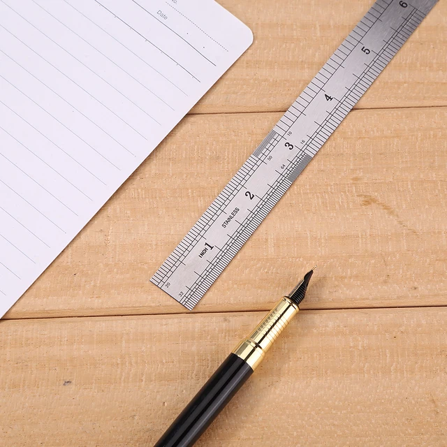 Metal Straight Ruler Stainless Steel Ruler Stationery Drafting Supplies Hand Tools Precision Double Sided Measuring Tool 2