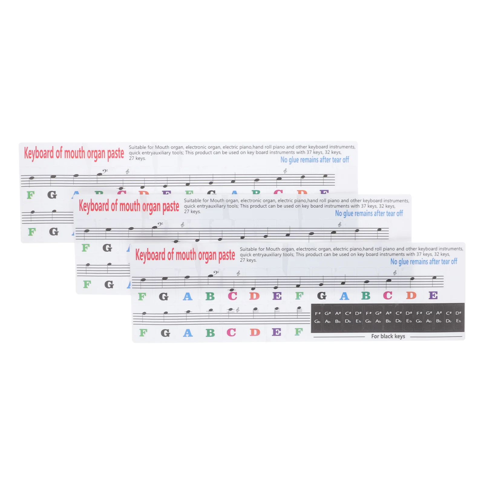 

Stickers Piano Keyboard Sticker Key Melodica Notes Harmonica Staff Electronic Accordion Note Removable Chord Letter Scale Decals