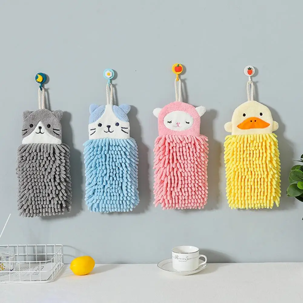 

Hand Towel Absorbent Hanging Hand Towel Rectangular Cartoon Hand Rag