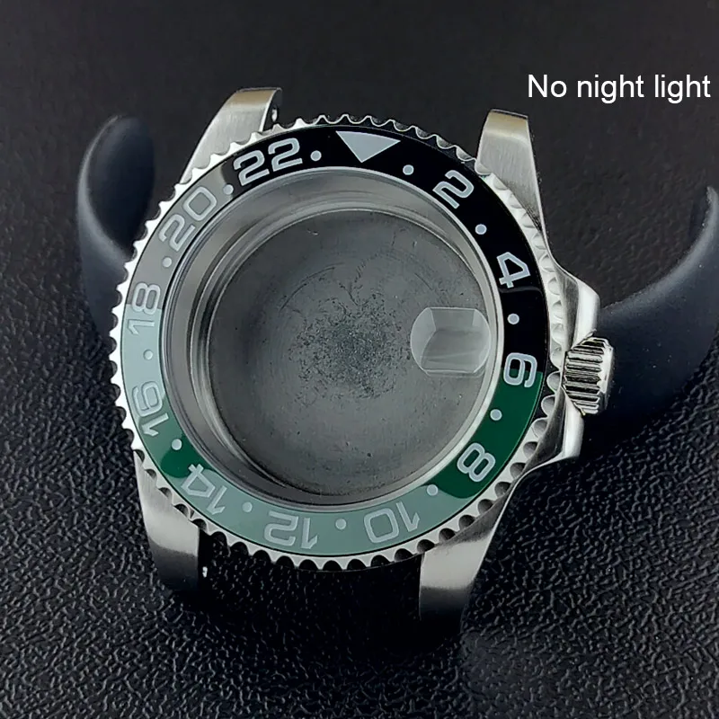 40MM Sapphire Glass GMT Bidirectional Rotation Watch Case with Accessories