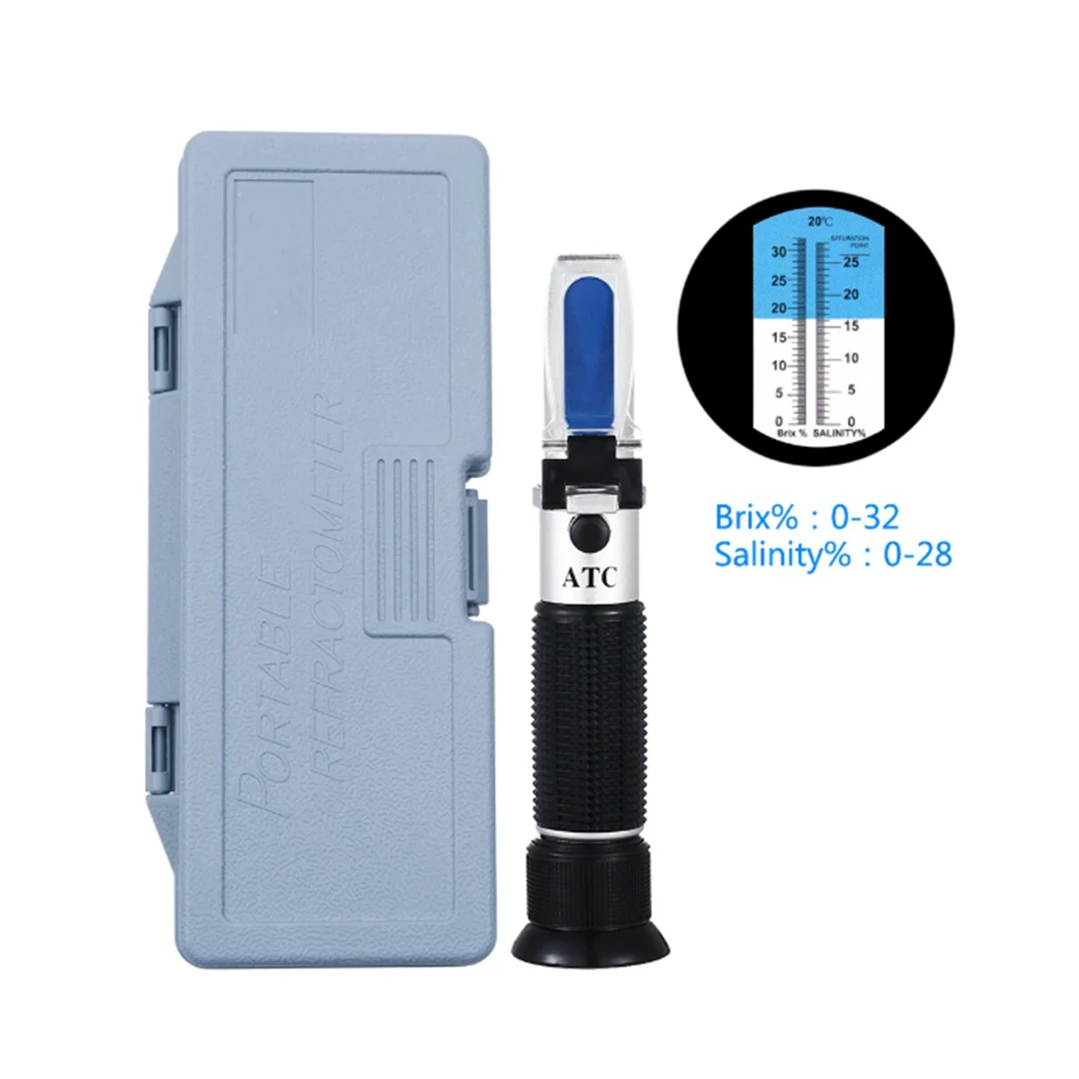 

Brix Refractometer with ATC Dual Scale - Specific Gravity & Brix Hydrometer in Wine Making and Beer Brewing Homebrew Kit