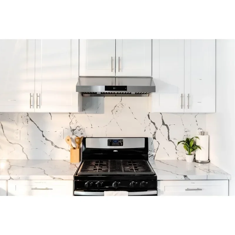 Hauslane Range Hood 30 Inch - Under Cabinet Range Hood , Stainless Steel Hood, Kitchen Vent Hoods with LED - Chef Series PS18 5