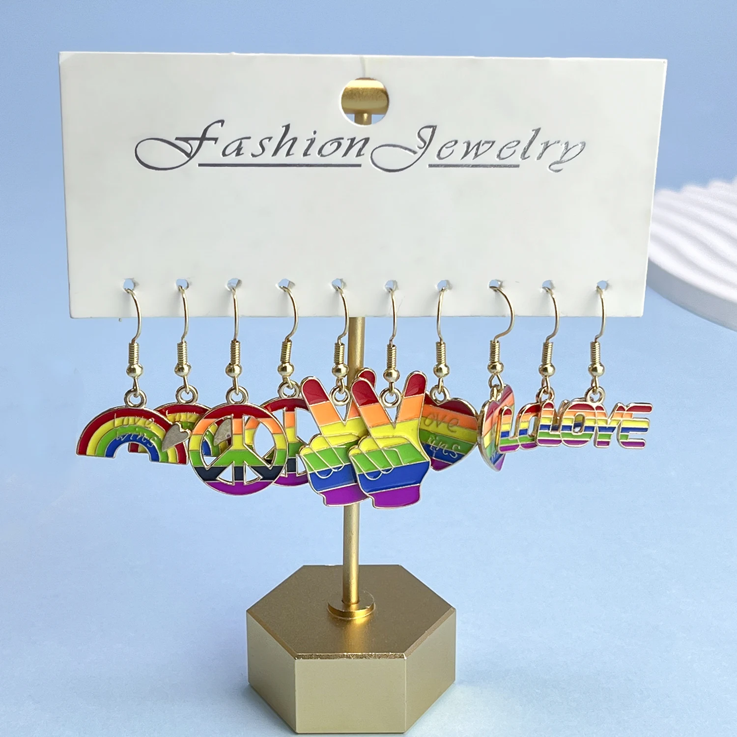 Alloy Enamel Dangle Earring Set 5 Pairs/Set For Women dangle earrings