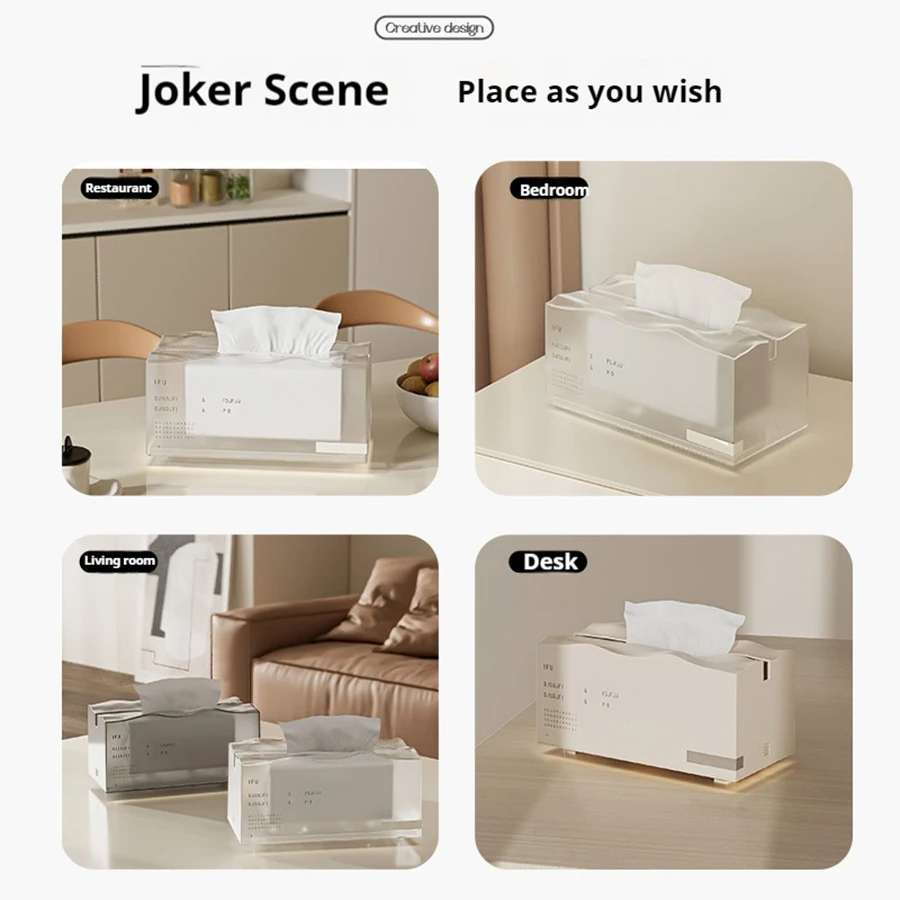 Desktop Tissue Box Iceberg Nakpin Holder for Living Room High-end Light Luxury Elastic Support Living Room Paper Box Bedroom 3